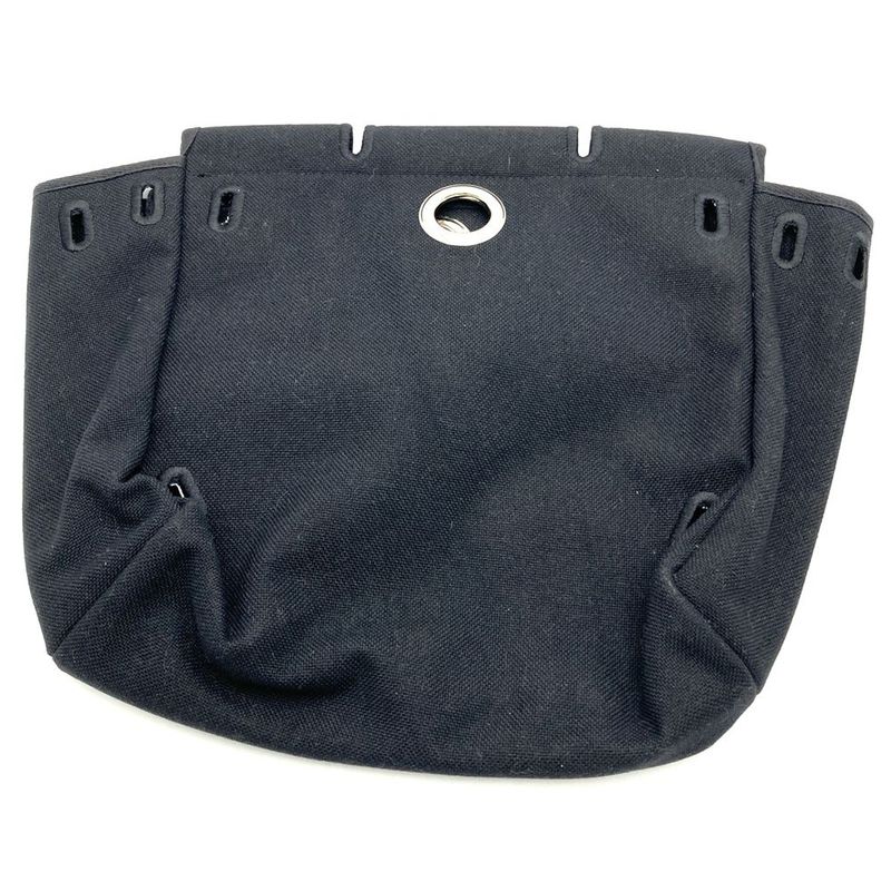 Hermes Yale Bag PM Canvas 2WAY Replaceable Shoulder Bag Handbag Black Ladies Men