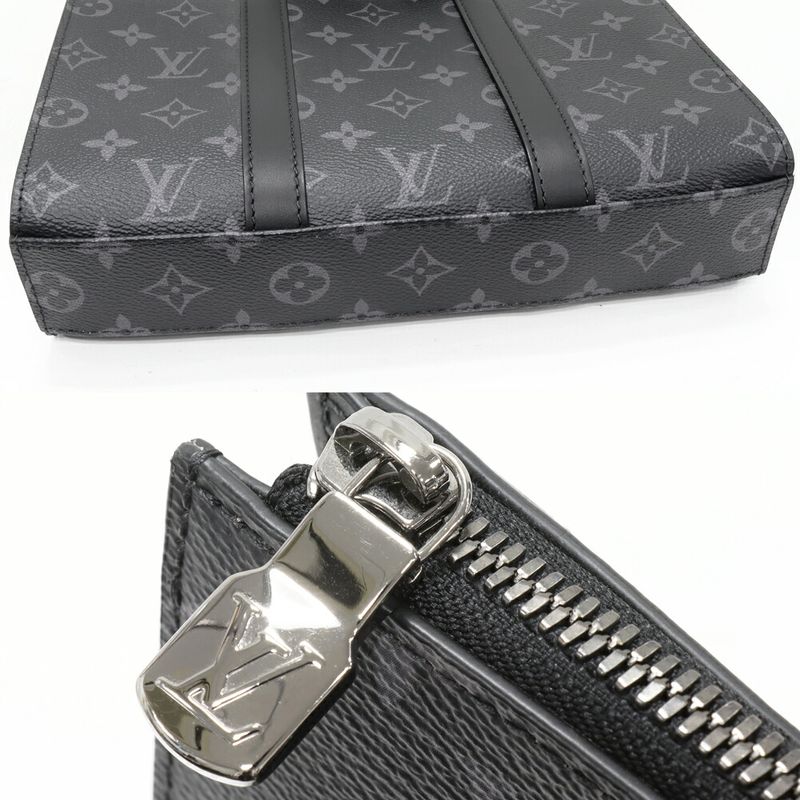 Louis Vuitton Hand Tote Shoulder Bag Monogram Eclipse Sac Placross 2WAY M46456