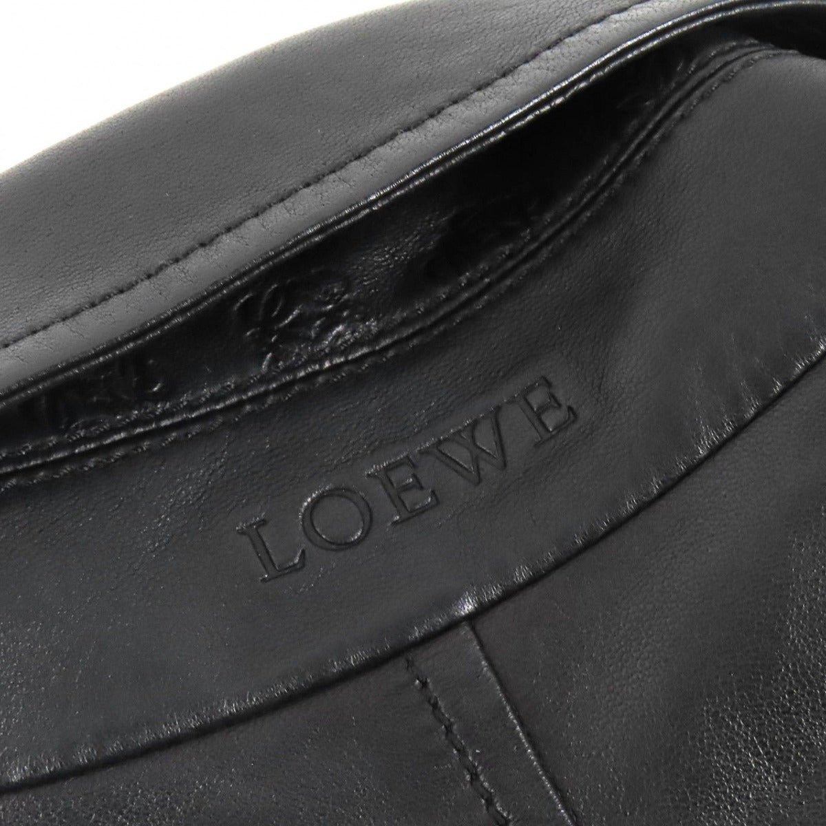 Loewe Anagram Embossed Logo Chin Strap Button Lamb Leather — view 9