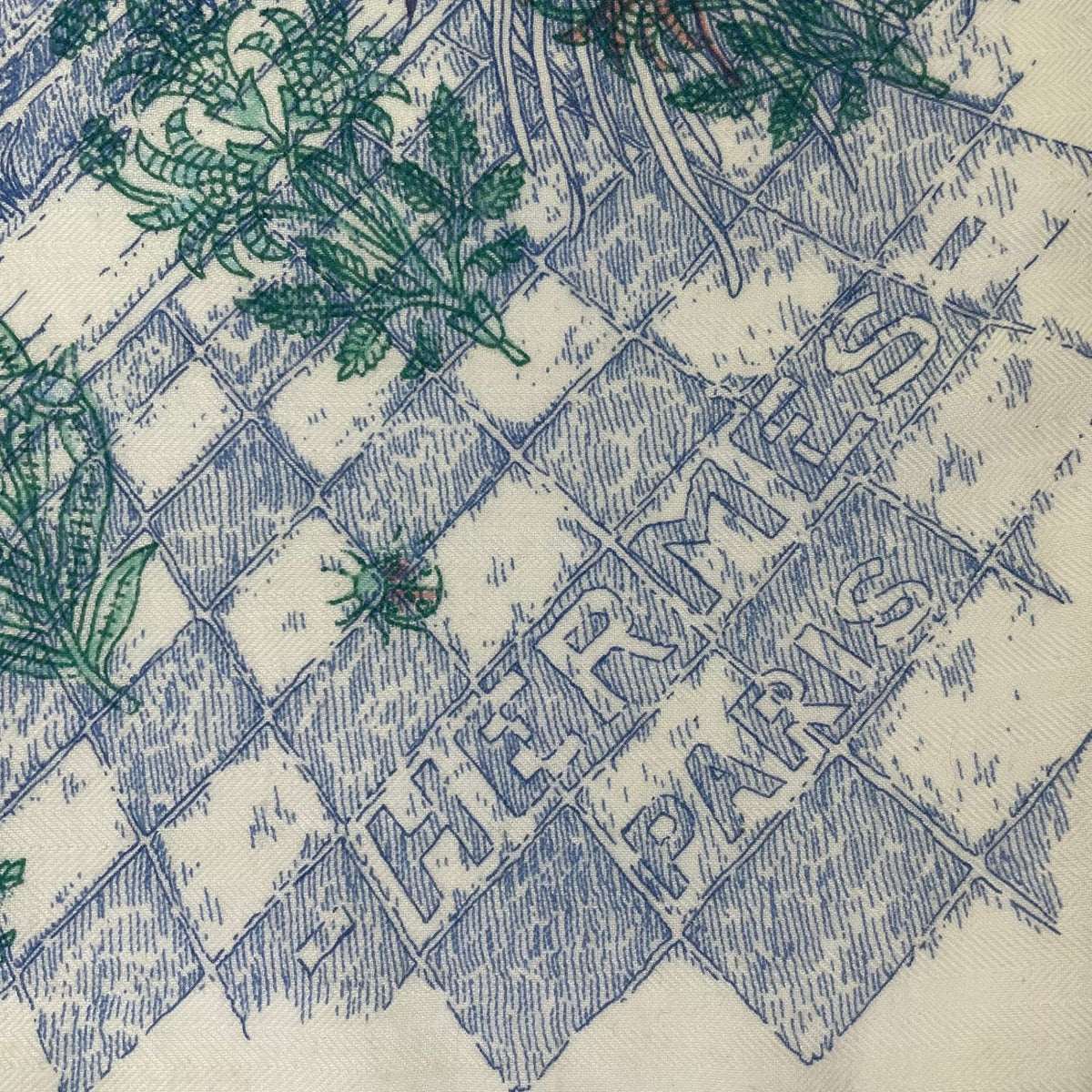 Hermes Carre 140 Large le Jardin de Leila Geant Leila's Garden Blue — view 8