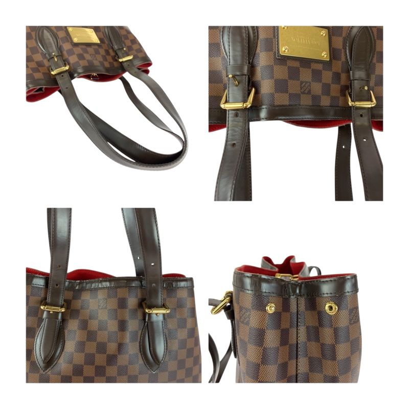 Louis Vuitton Damier Hampstead MM Brown Gold Hardware PVC N51204 Tote Bag
