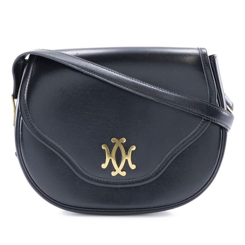 Hermes Double H Vintage Calf Black/gold Hardware 0M Ladies Shoulder Bag