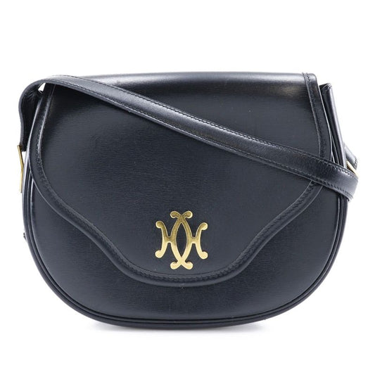 Hermes Double H Vintage Calf Black/gold Hardware 0M Ladies Shoulder Bag