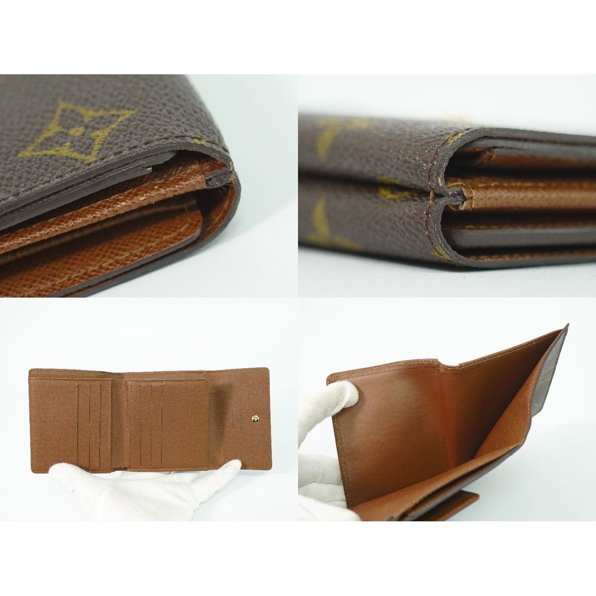 Louis Vuitton LV Portefeuille Elise Monogram Fold Wallet Brown — view 8