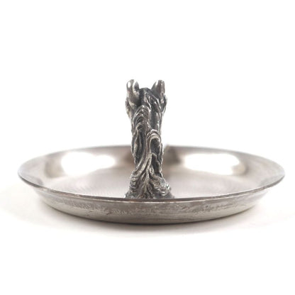Hermes Vintage Cheval Horse Ashtray Metal Horse Motif Silver Men's