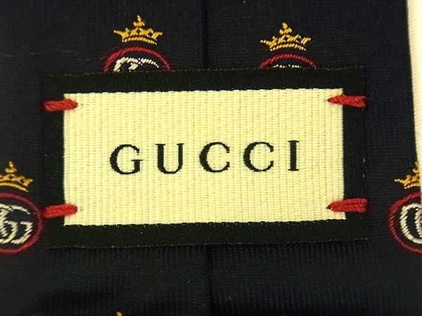 Gucci 100% Silk Necktie Gentlemen Business Men's Navy Az4169