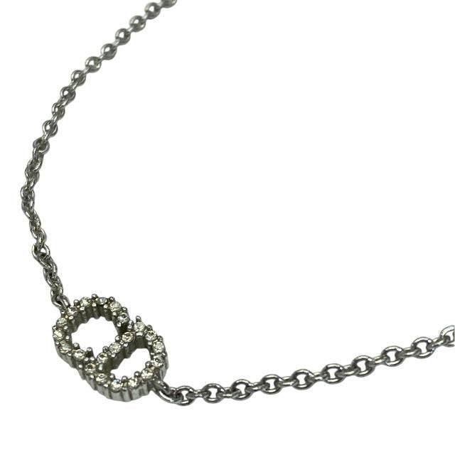 Christian DIOR Bracelet Bangle Clair D LUNE CD Logo Metal Rhinestone Silver