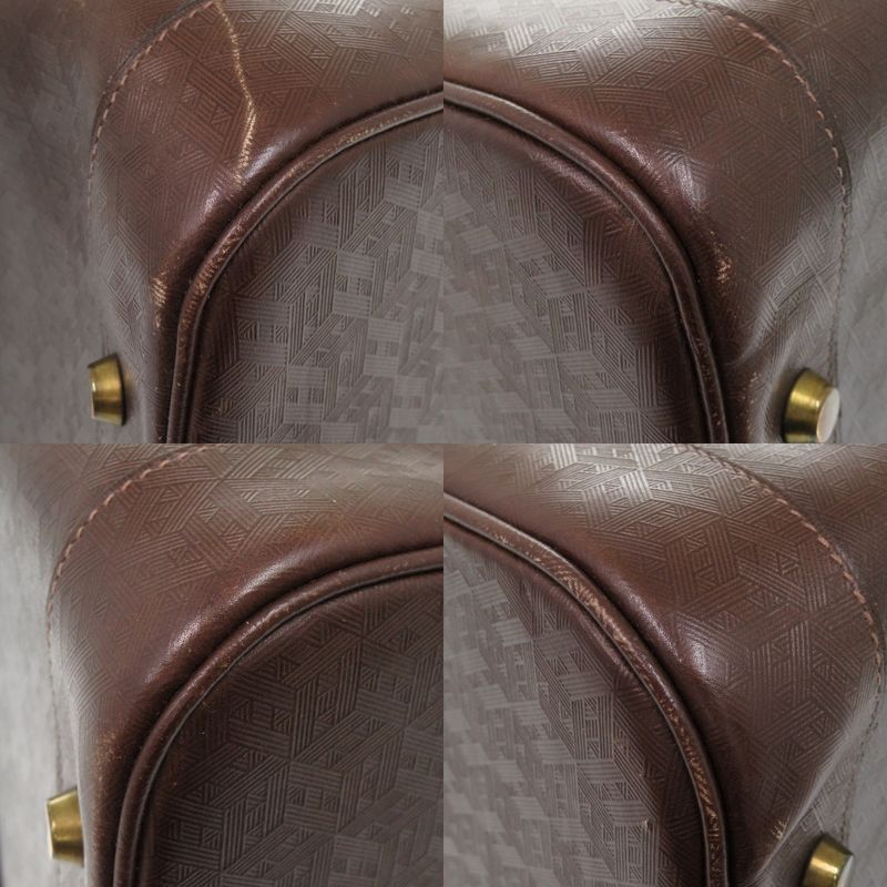 Hermes Vintage Leather Brown Gold Hardware 00H Engraved Vintage Boston Bag
