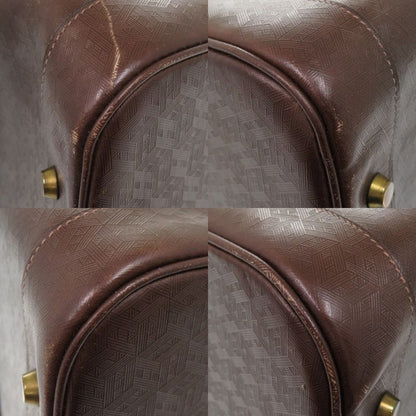 Hermes Vintage Leather Brown Gold Hardware 00H Engraved Vintage Boston Bag