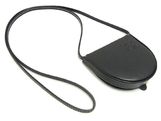 Pattern Loewe Anagram Leather Coin Case With Strap Coin Purse Ladies Men's