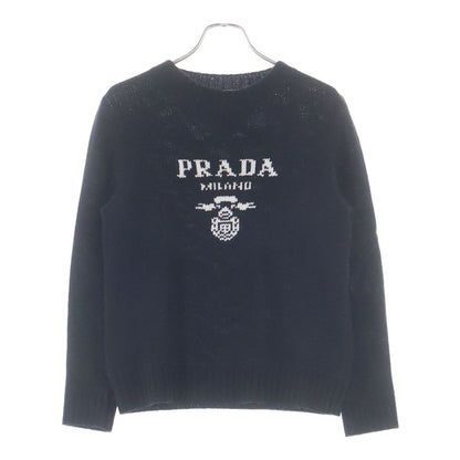 Prada Drogo Wool Cashmere Long Sleeve Knit Sweater Black