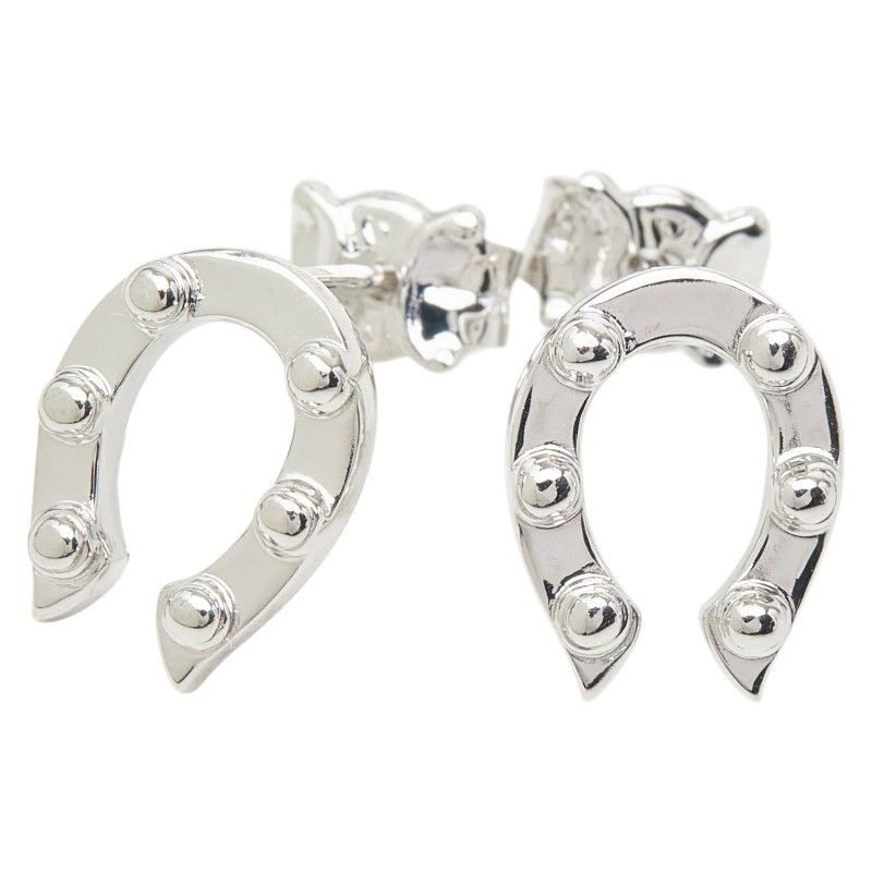 Celine Horseshoe Motif Earrings 18k White Gold