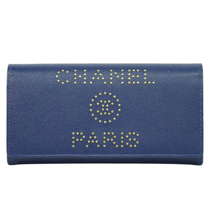 Chanel Deauville Studded Long Wallet Caviar