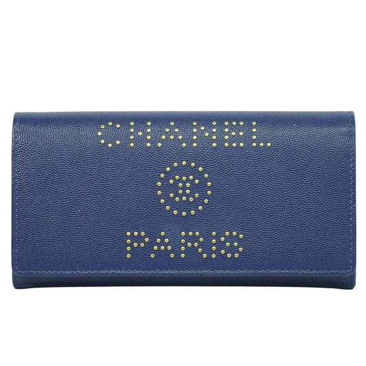 Chanel Deauville Studded Long Wallet Caviar