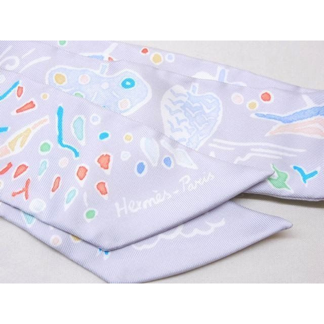 Hermes Twilly Scarf Isola DI Primavera S 100% Silk 7 — view 2