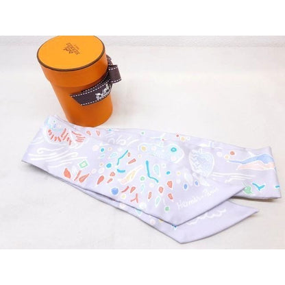 Hermes Twilly Scarf Isola DI Primavera S 100% Silk 7