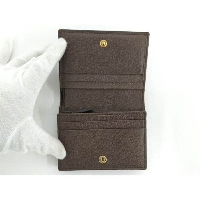 Gucci Bifold Wallet Compact Ophidia Leather Brown — view 2