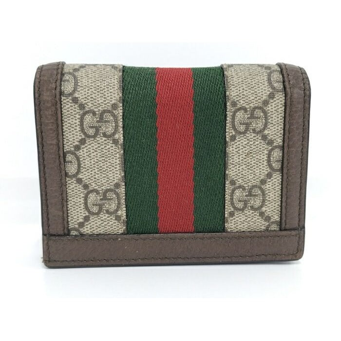 Gucci Bifold Wallet Compact Ophidia Leather Brown — view 3