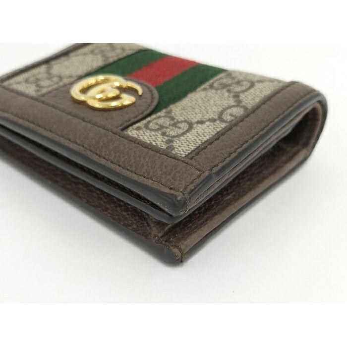 Gucci Bifold Wallet Compact Ophidia Leather Brown — view 4
