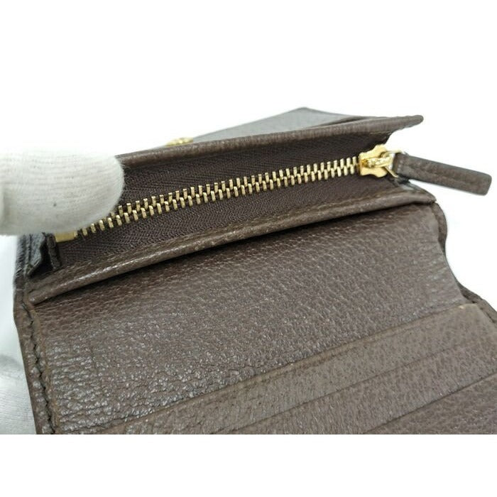 Gucci Bifold Wallet Compact Ophidia Leather Brown — view 9