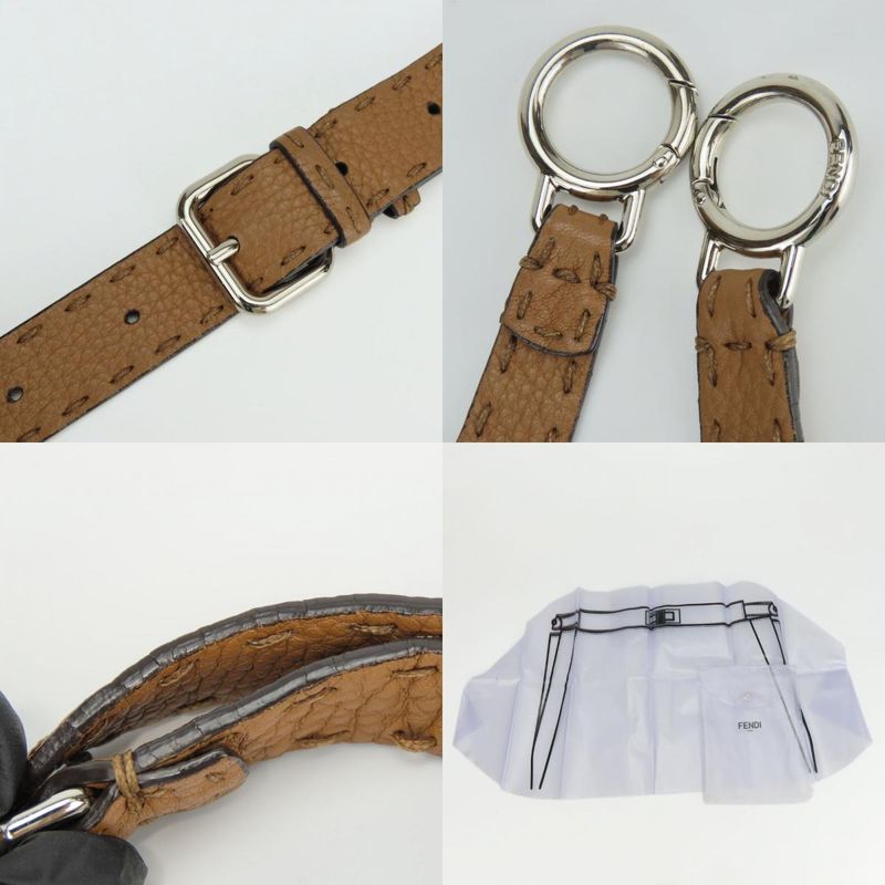 Fendi Handbag Peekaboo 8bn290 Selleria Leather Brown Silver Hardware 2WAY