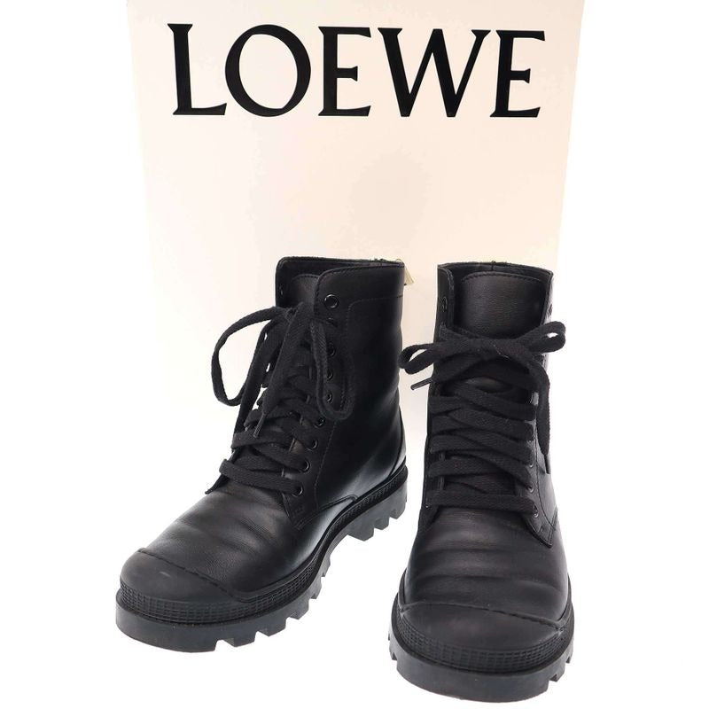 Loewe Combat Boot in Calfskin Leather X14 Black 37