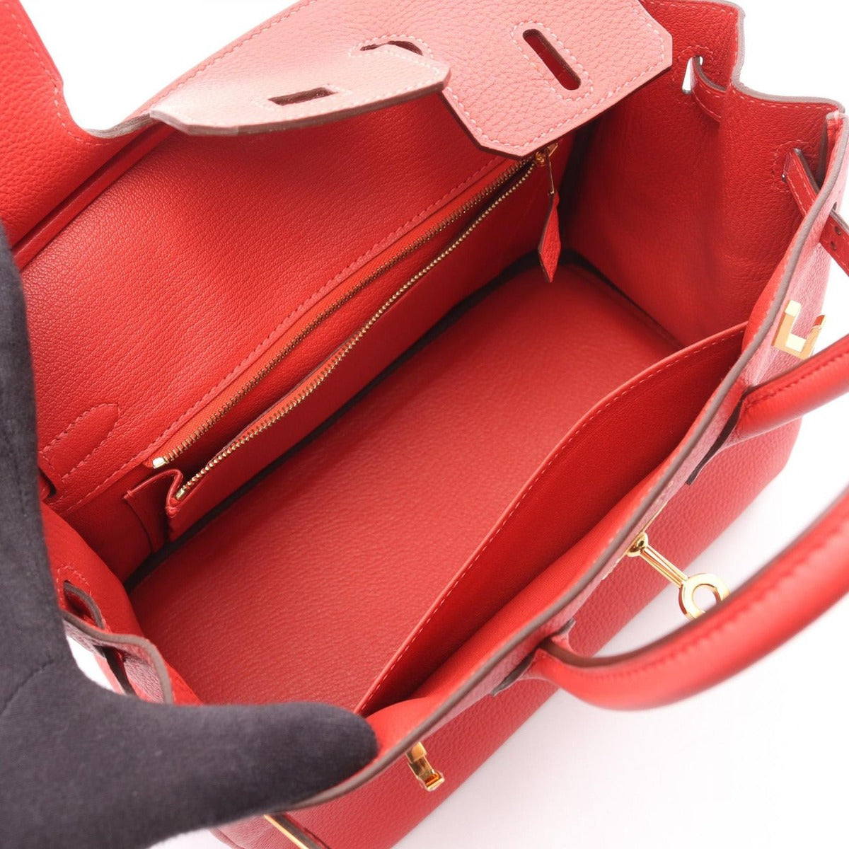 Hermes Handbag Birkin 25 Rouge Pivoine Leather — view 3