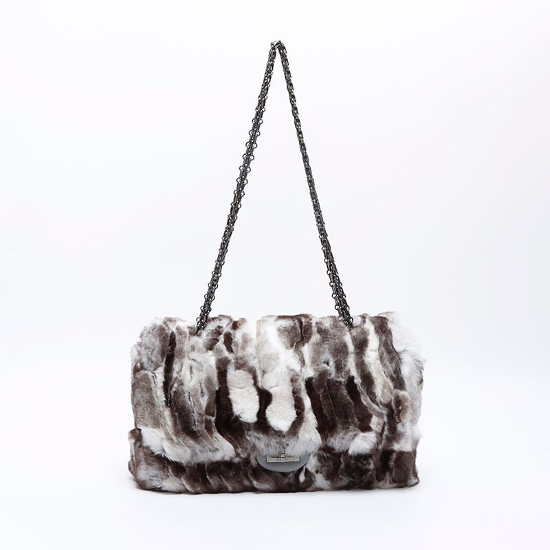 Chanel Shoulder Bag 23 2.55 Double Flap Rabbit Fur