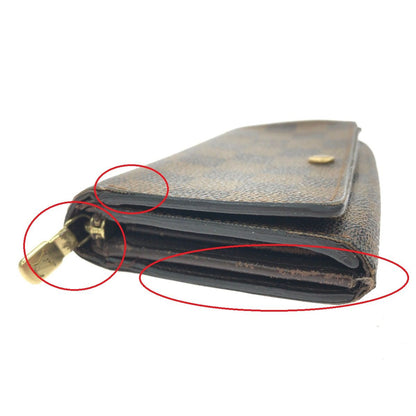 Louis Vuitton Women's Bifold Wallet L-Shaped Zipper Damier Portomone Bier