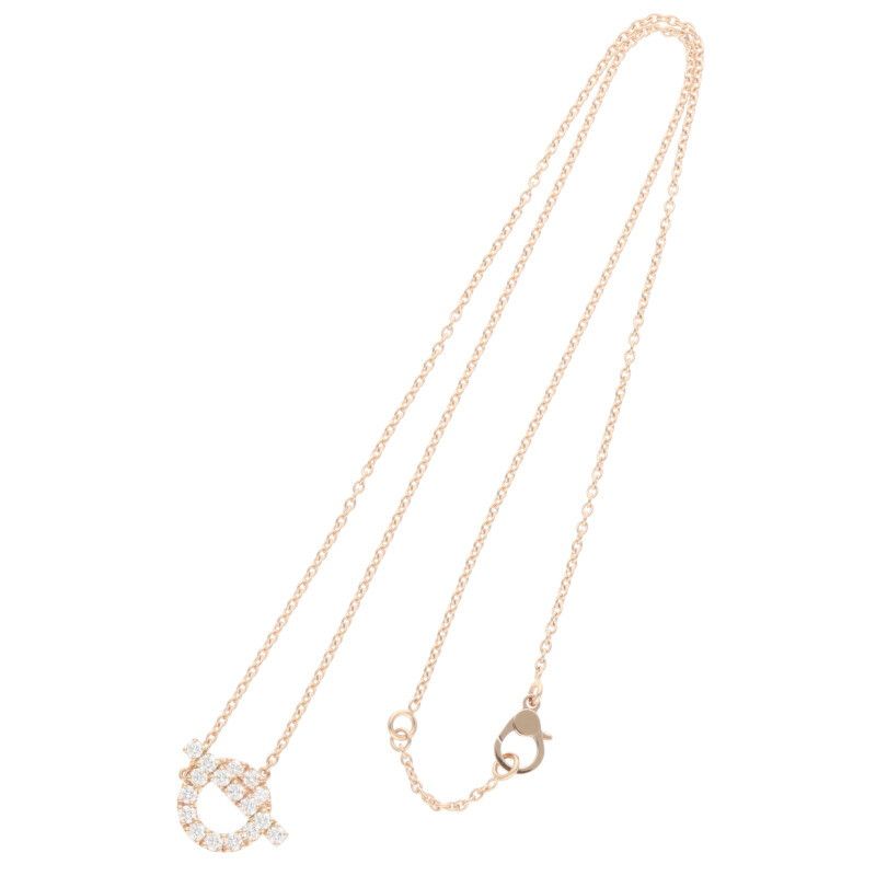 Hermes Finesse 18K Pink Gold Diamond Necklace Ladies