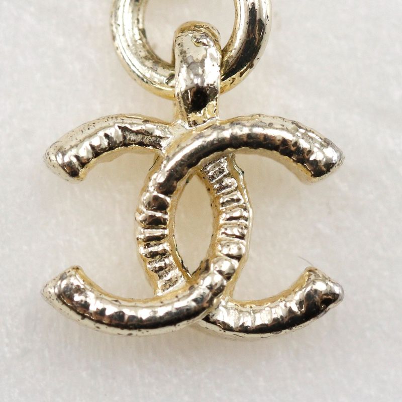 Chanel Coco Mark Rhinestone Pearl And Metal Ladies 17.3g Necklace