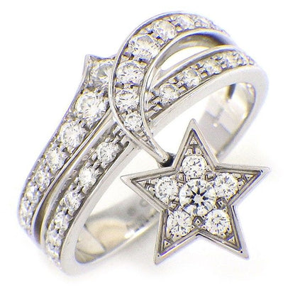 Chanel Ring Comet Shooting Star Motif Half Circle Pave 39 Points Diamond