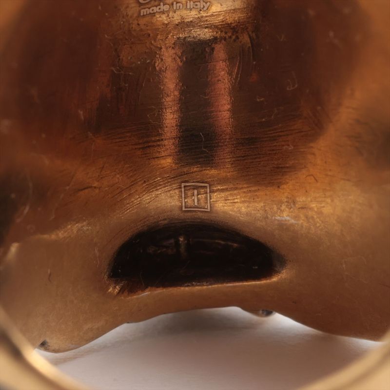 Gucci Michele Period Lion Head GP Ring 19 (actual Size 18) Gold Made In Italy