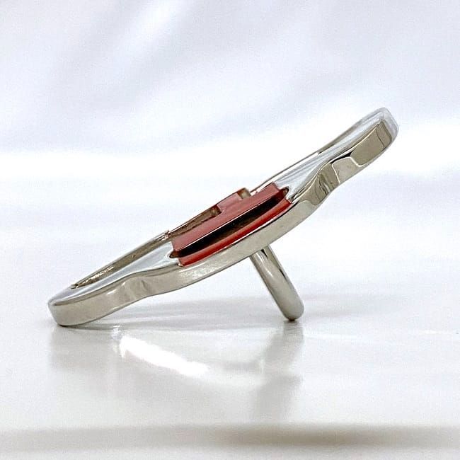 Hermes Scarf Ring Mini Buckle Mini Boucle Silver Red