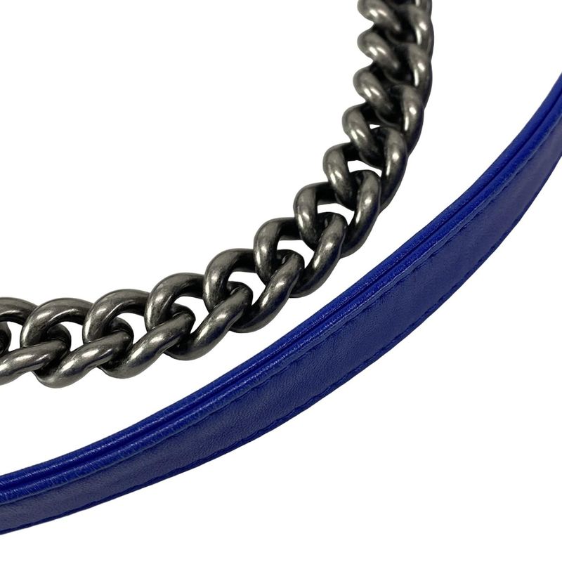 Chanel Shoulder Bag Boy Chanel / Matelasse Blue And Black Chain Shoulder /