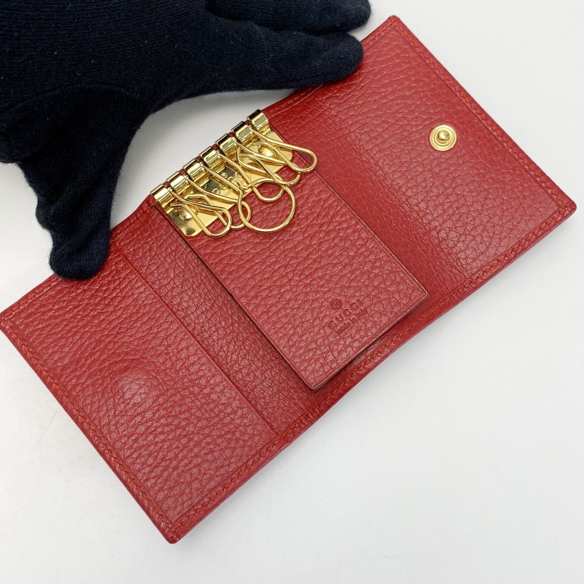 Gucci Petitmarmont Leather 456118 Red Key Case Key Holder