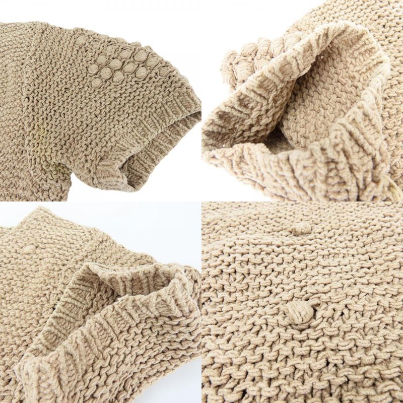 Christian Dior Knit Short Sleeve Beige Summer Knit Tops Apparel Women Ladies