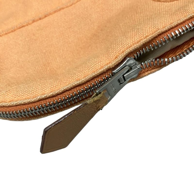 Hermes Pouch Bolide Pouch 25 Orange X Light Brown Leather