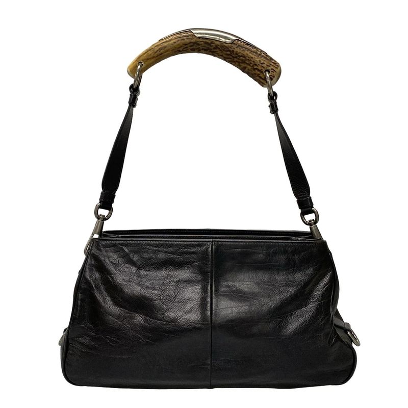 Yvessaint Laurent Rivegauche (ysl) Shoulder Bag Mombasa 105480 Black Leather