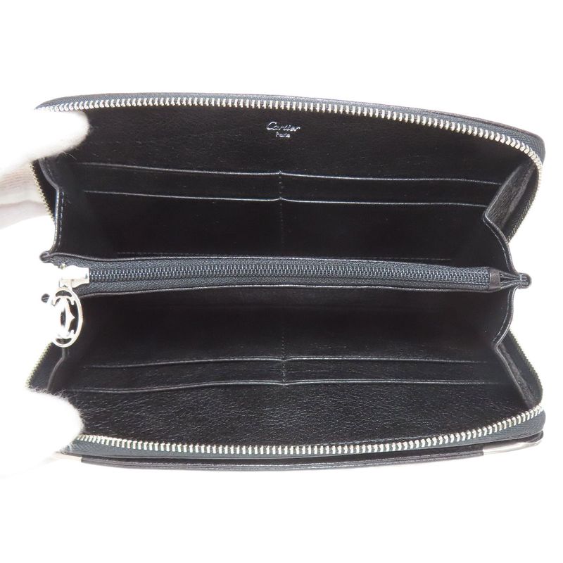 Cartier Must Line Long Wallet With Coin Purse Leather Ladies