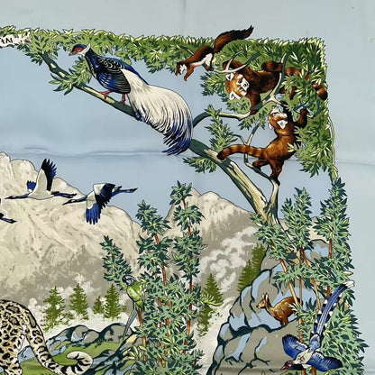 Hermes Carre 90 Scarf Sichuan Blue