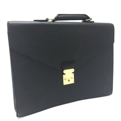 Louis Vuitton Business Bag Serviette Ambassador M54412 Epi Leather Creel Black