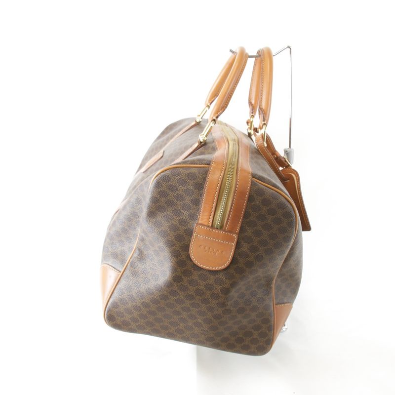 Celine Macadam Boston Bag Brown Leather High Brand Luxury Branded Ladies