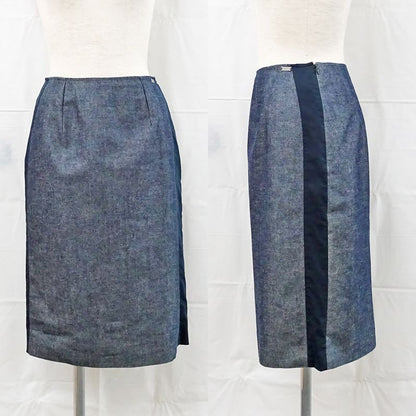 Chanel Setup Vest Gilet 38 Skirt 36 Denim Cotton Apparel Clothes Ladies