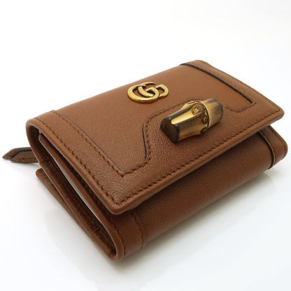 Gucci Diana Medium Wallet 658633 Bamboo Trifold Wallet Compact Brown Similar/unu
