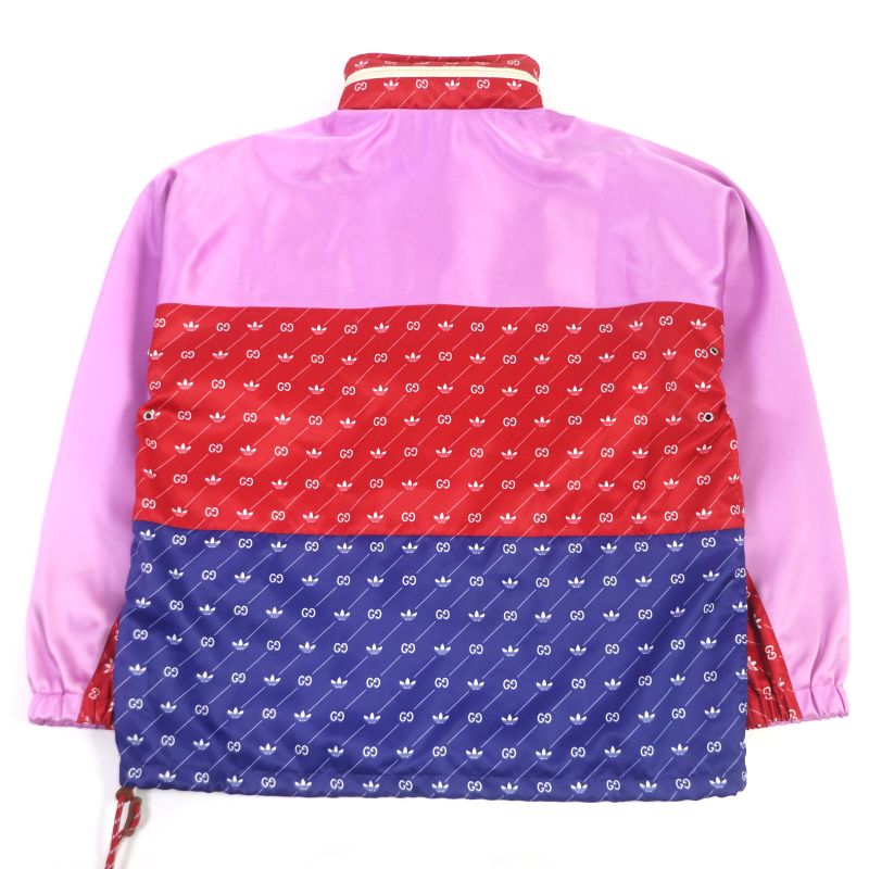 Gucci Adidas 22AW 691429 Half Zip Trefoil Logo Allover Hooded Anorak Hoodie