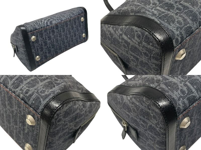 Dior Trotter Line Handbag Navy Orange Silver — view 5