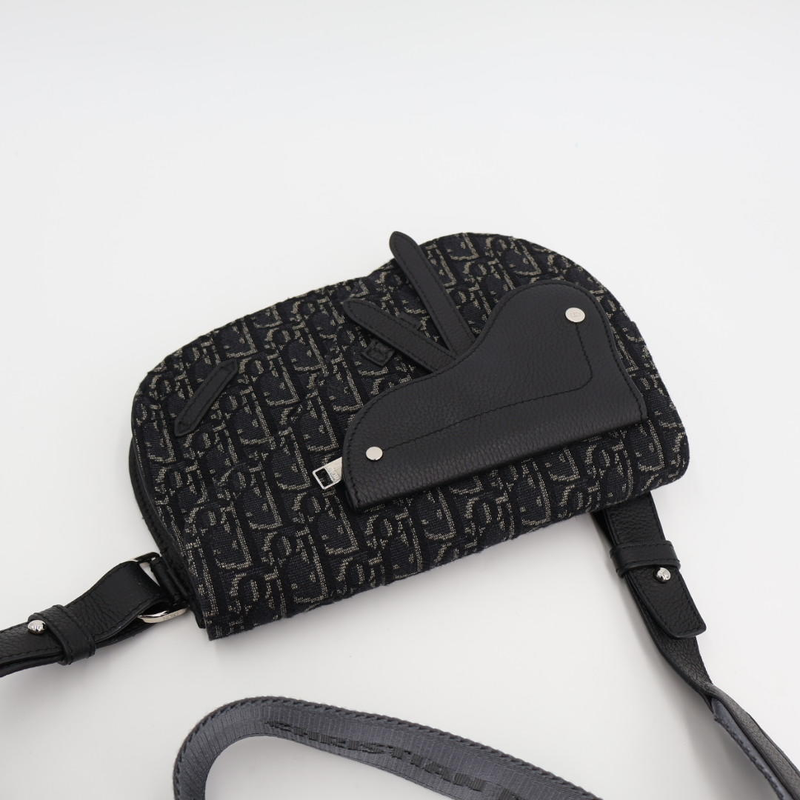 Christian DIOR Body Bag Saddle Shoulder Black