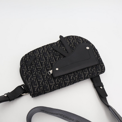 Christian DIOR Body Bag Saddle Shoulder Black