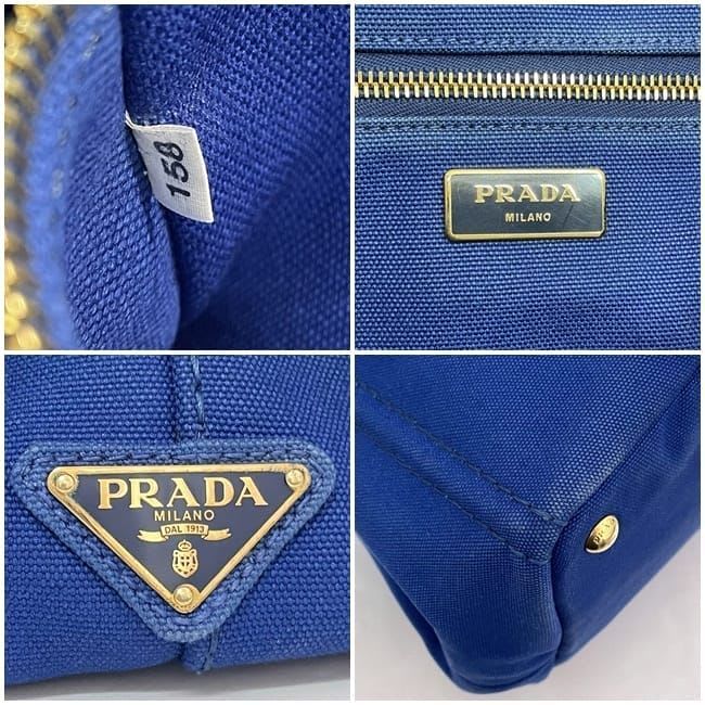 Prada Tote Bag Blue Cobalto Canapa